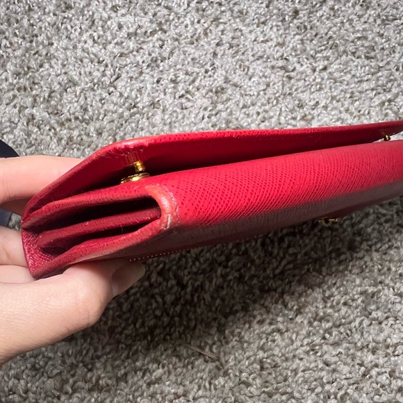 PRADA Red Leather Saffiano Wallet 1MH132 - Picture 14 of 16